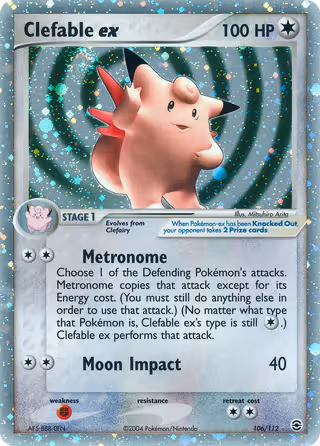 Clefable ex 106/112 Pokemon card