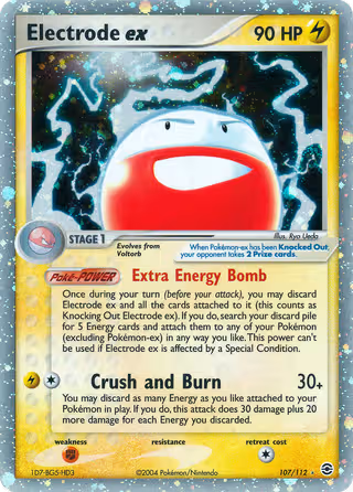 Electrode ex 107/112 Pokemon card