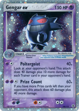 Gengar ex 108/112 Pokemon card