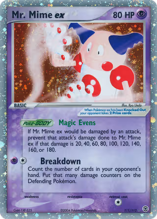 Mr. Mime ex 111/112 Pokemon card