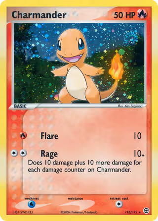 Charmander 113/112 Pokemon card