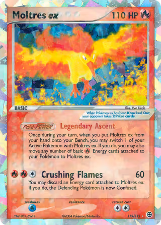 Moltres ex 115/112 Pokemon card