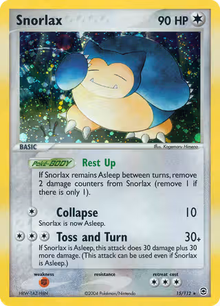 Snorlax 15/112 Pokemon card