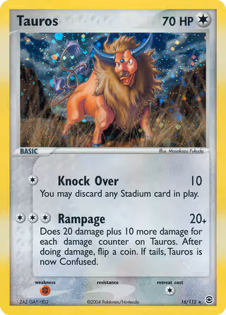 Tauros 16/112 Pokemon card