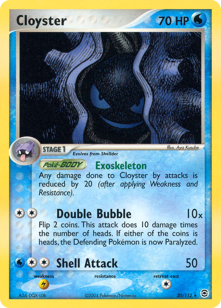 Cloyster 20/112 Pokemon card