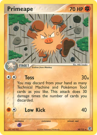 Primeape 28/112 Pokemon card