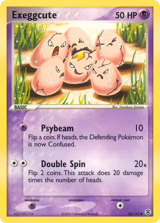 Exeggcute 33/112 Pokemon card