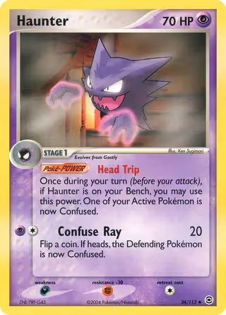 Haunter 34/112 Pokemon card