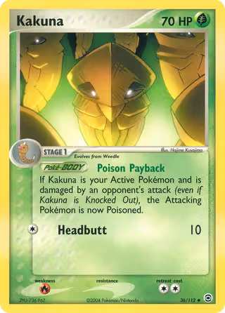 Kakuna 36/112 Pokemon card