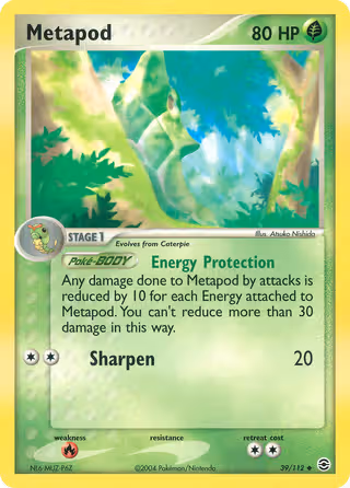 Metapod 39/112 Pokemon card