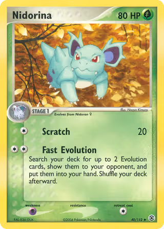 Nidorina 40/112 Pokemon card