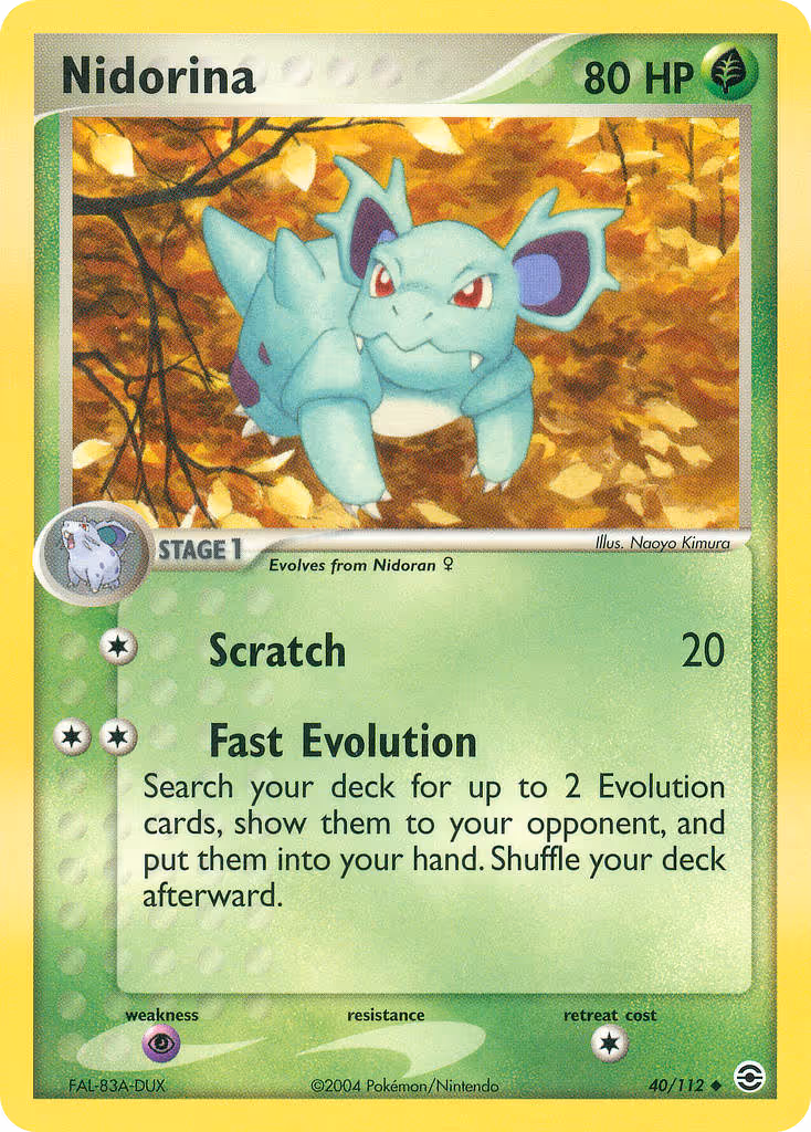Nidorina 40/112 Pokemon card
