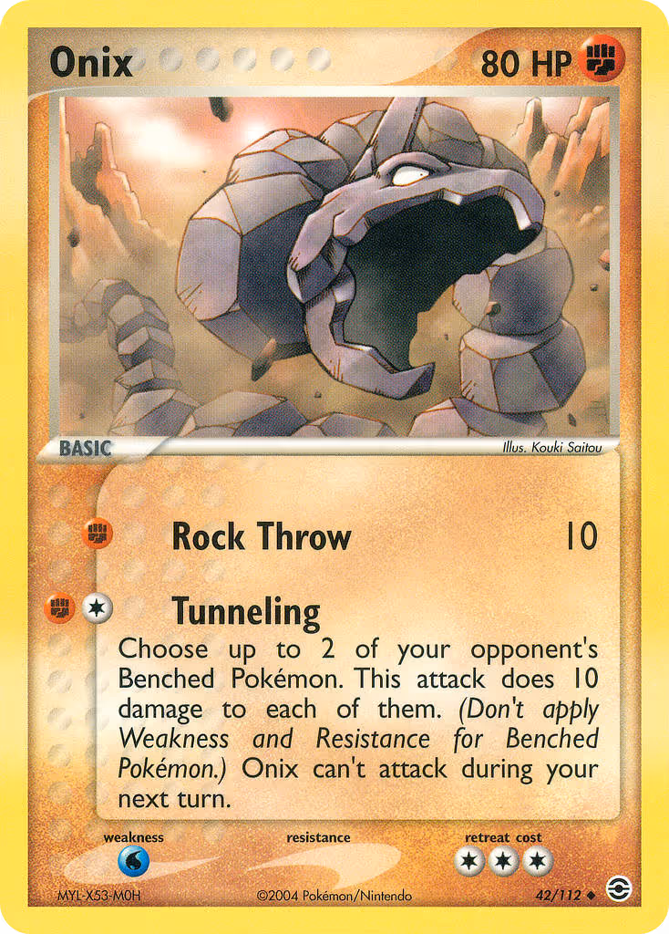 Onix 42/112 Pokemon card