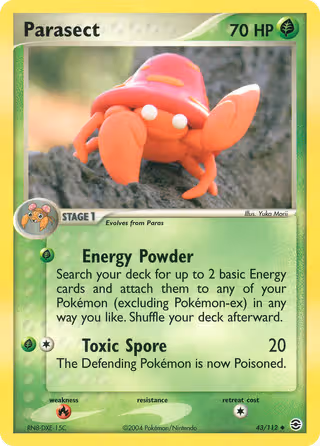 Parasect 43/112 Pokemon card