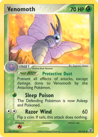 Venomoth 49/112 Pokemon card