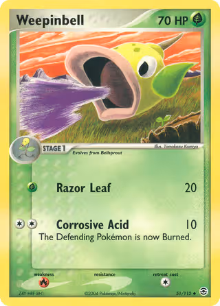 Weepinbell 51/112 Pokemon card