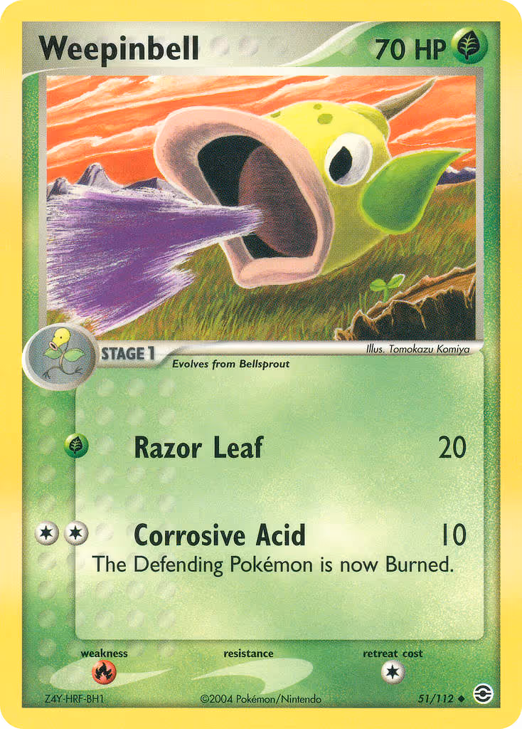 Weepinbell 51/112 Pokemon card
