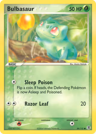 Bulbasaur 54/112 Pokemon card
