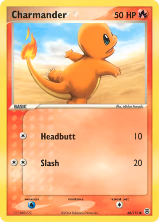 Charmander 58/112 Pokemon card