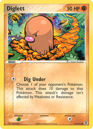 Diglett 61/112 Pokemon card