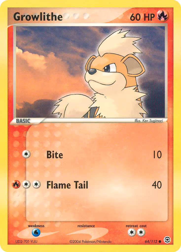 Growlithe 64/112 Pokemon card