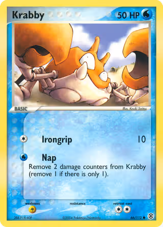 Krabby 66/112 Pokemon card