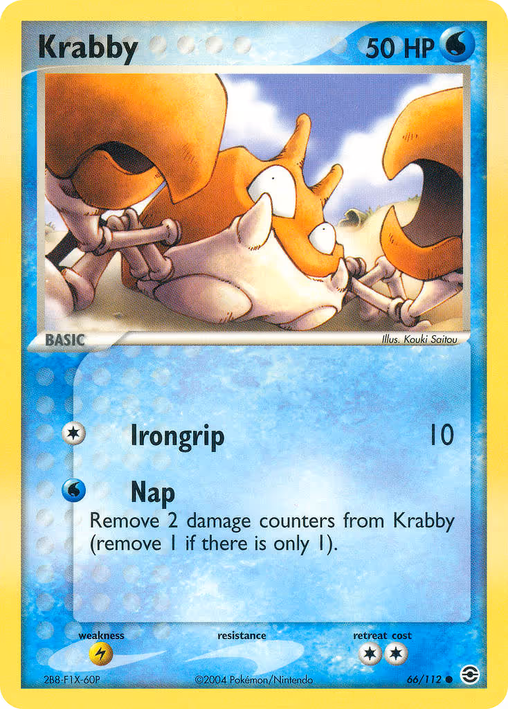 Krabby 66/112 Pokemon card
