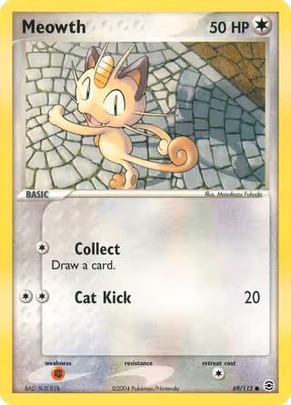 Meowth 69/112 Pokemon card