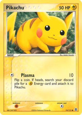Pikachu 74/112 Pokemon card