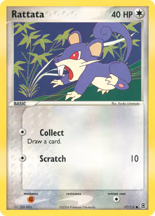 Rattata 77/112 Pokemon card