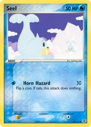 Seel 78/112 Pokemon card