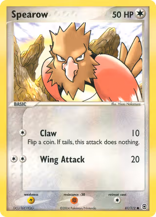 Spearow 81/112 Pokemon card