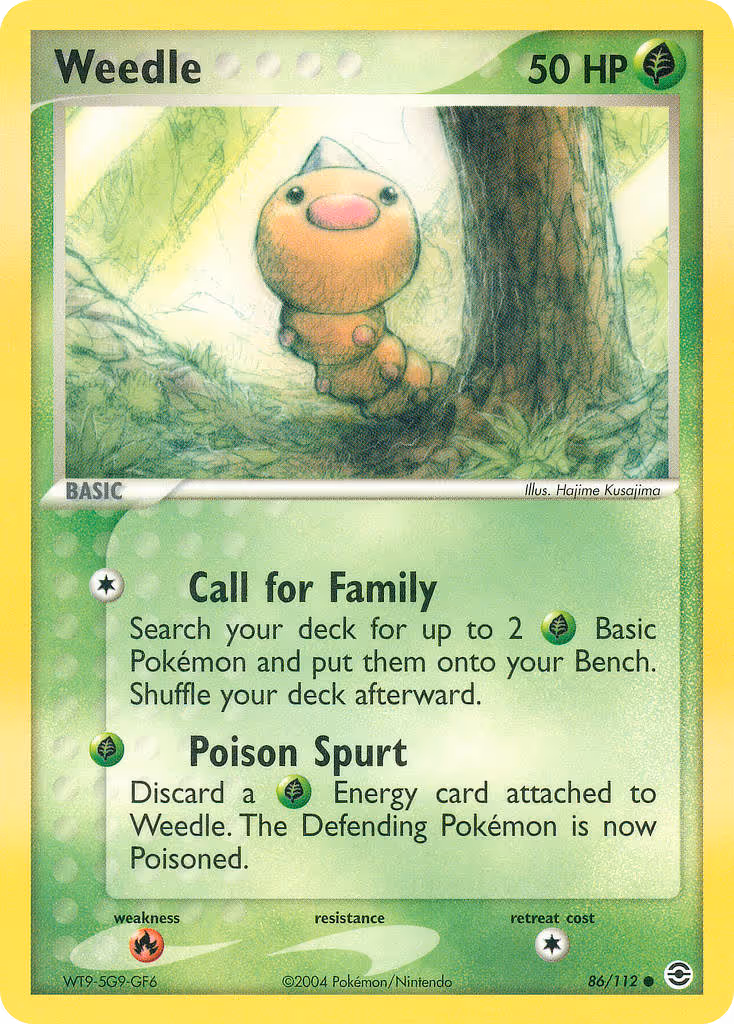 Weedle 86/112 Pokemon card