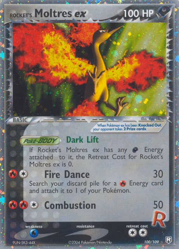 Rocket's Moltres ex 100/109 Pokemon card