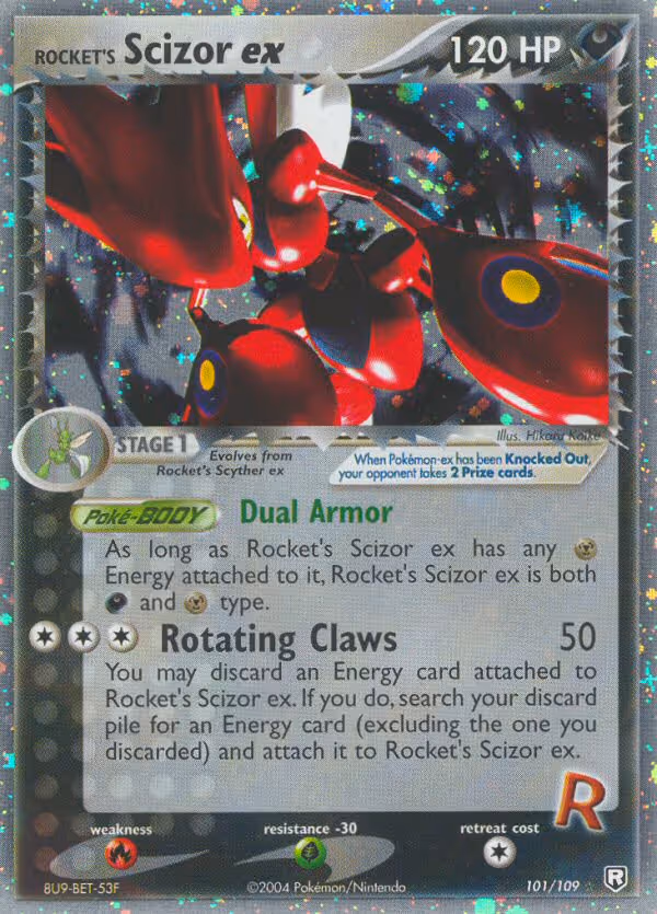 Rocket's Scizor ex 101/109 Pokemon card