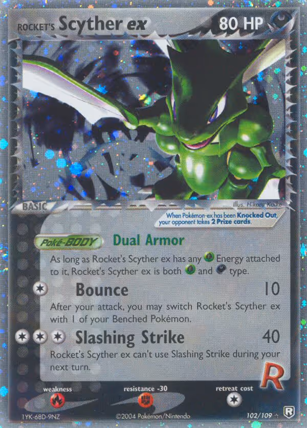 Rocket's Scyther ex 102/109 Pokemon card