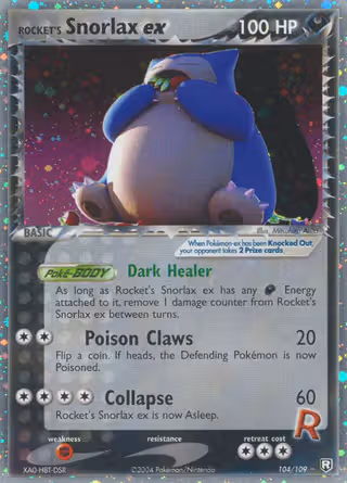 Rocket's Snorlax ex 104/109 Pokemon card