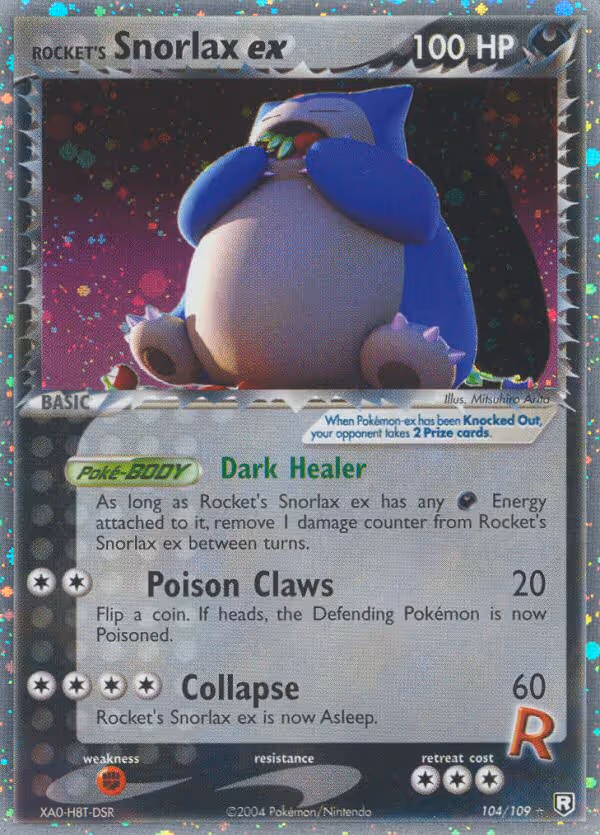 Rocket's Snorlax ex 104/109 Pokemon card
