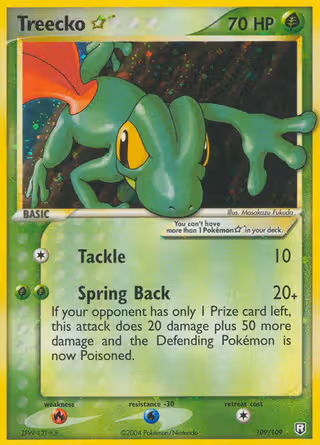Treecko ☆ 109/109 Pokemon card