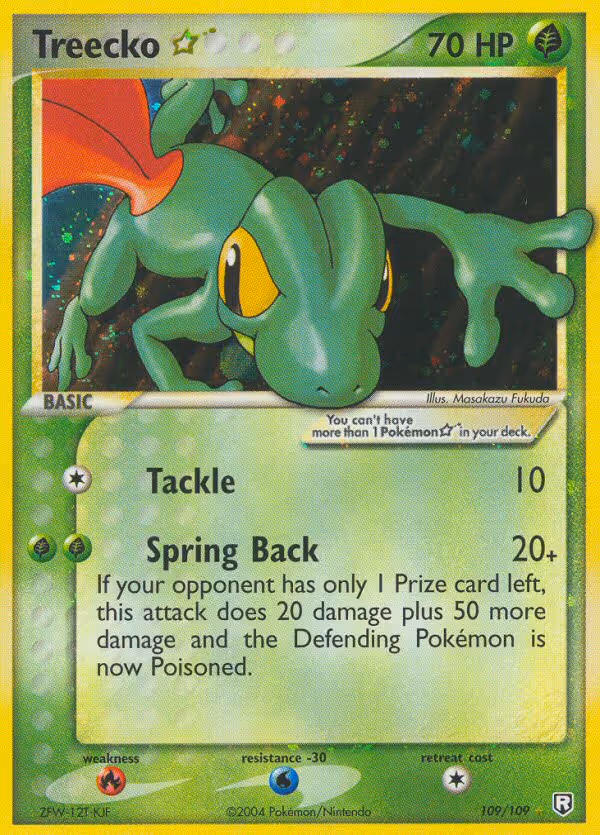 Treecko Star 109/109 Pokemon card