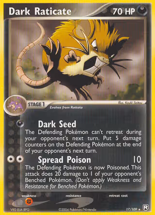 Dark Raticate 17/109 Pokemon card