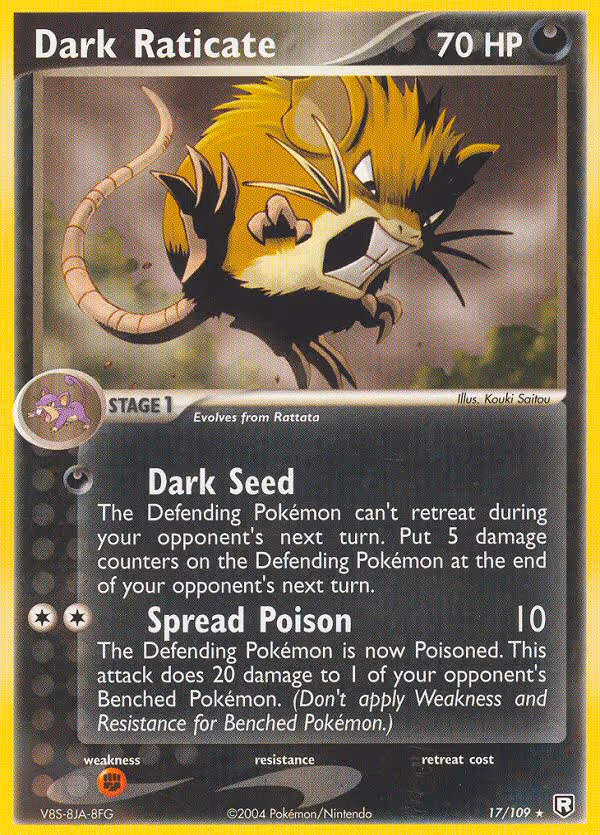 Dark Raticate 17/109 Pokemon card