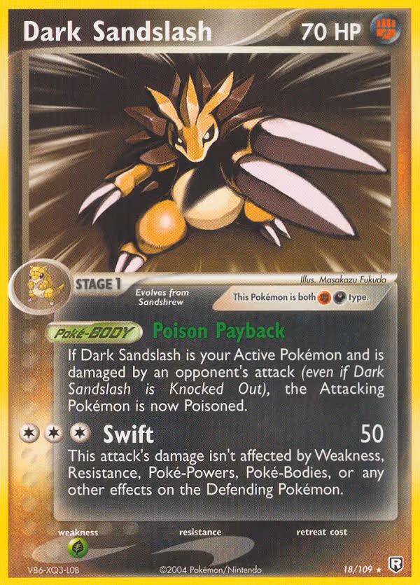 Dark Sandslash 18/109 Pokemon card