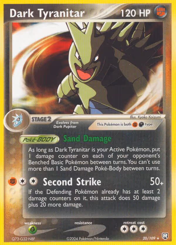 Dark Tyranitar 20/109 Pokemon card