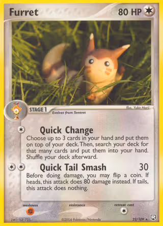 Furret 22/109 Pokemon card
