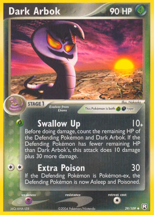 Dark Arbok 29/109 Pokemon card