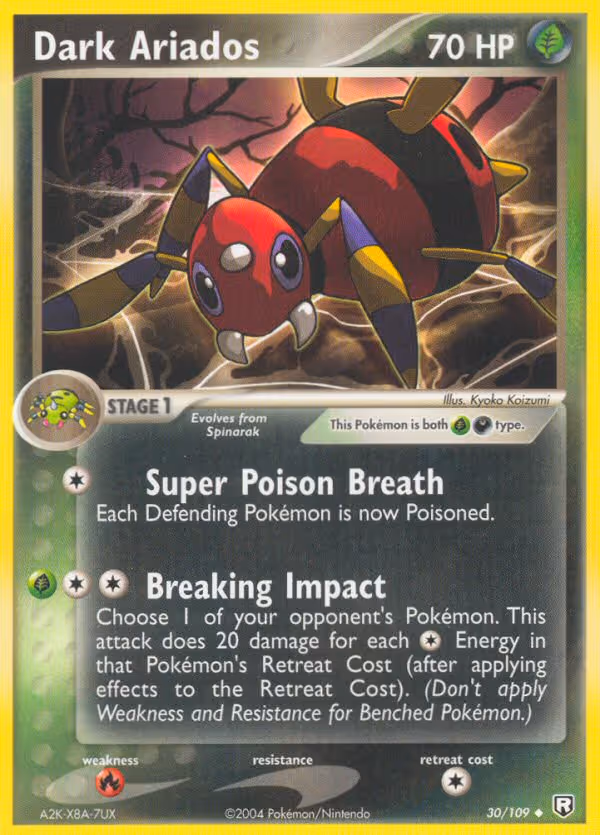 Dark Ariados 30/109 Pokemon card