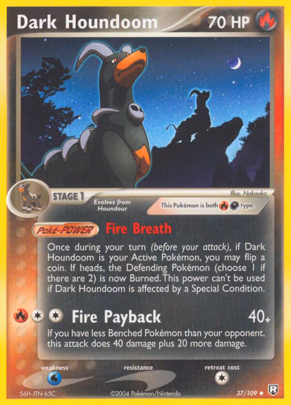 Dark Houndoom 37/109 Pokemon card