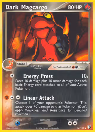 Dark Magcargo 38/109 Pokemon card