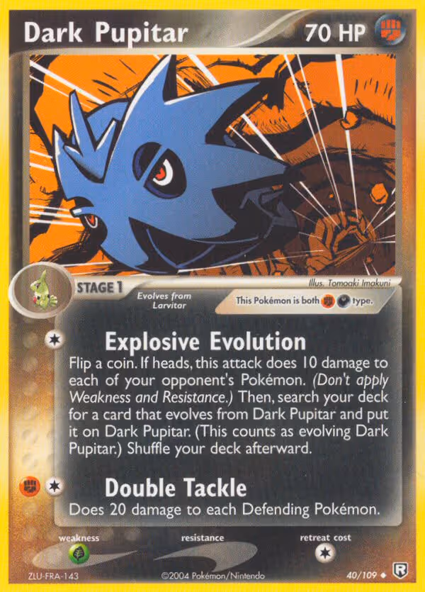 Dark Pupitar 40/109 Pokemon card